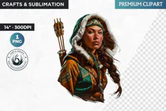 Inuit Goddess clipart PNG, Arctic mythology, inuit deity Product Image 1