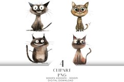Funny Pets Clipart Watercolor PNG Product Image 1