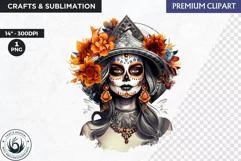 La Catrina Day of the Dead, Sugar Skull Clipart,mexican girl Product Image 1