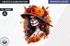 La Catrina Day of the Dead, Sugar Skull Clipart,mexican girl Product Image 1