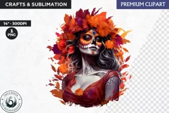 La Catrina Day of the Dead, Sugar Skull Clipart,mexican girl Product Image 1