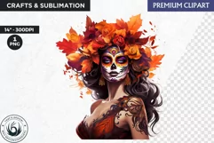 La Catrina Day of the Dead, Sugar Skull Clipart,mexican girl Product Image 1
