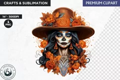 La Catrina Day of the Dead, Sugar Skull Clipart,mexican girl Product Image 1