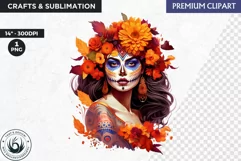 La Catrina Day of the Dead, Sugar Skull Clipart,mexican girl Product Image 1