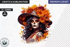 La Catrina Day of the Dead, Sugar Skull Clipart,mexican girl Product Image 1