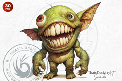 Cute Little Monsters PNG Set, Halloween clipart sublimation Product Image 10
