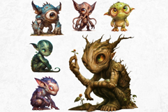 Cute Little Monsters PNG Set, Halloween clipart sublimation Product Image 7