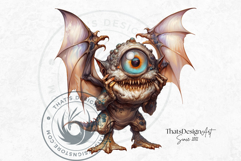 Cute Little Monsters PNG Set, Halloween clipart sublimation Product Image 8
