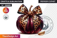 Luxurious Coquette Pumpkin bow PNG, Chic Fall Decor Clipart Product Image 1