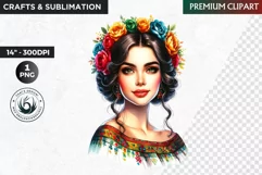 Mexican Girl Clipart, Cinco de mayo,Mexican festival clipart Product Image 1