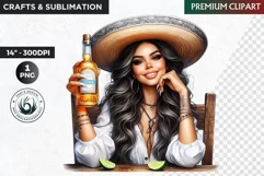 Mexican Girl Clipart, Cinco de mayo,Mexican festival clipart Product Image 1