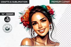 Mexican Girl Clipart, Cinco de mayo,Mexican festival clipart Product Image 1