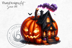 Midnight Magic Halloween Pumpkins PNG, Spooky Jack O Lantern Product Image 10