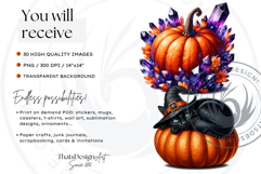 Midnight Magic Halloween Pumpkins PNG, Spooky Jack O Lantern Product Image 2