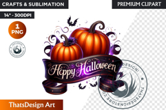 Midnight Magic Halloween Pumpkin PNG, Spooky Jack O Lantern Product Image 1