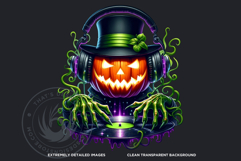 Midnight Magic Halloween Pumpkins PNG, Spooky Jack O Lantern Product Image 3