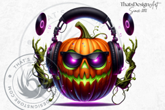 Midnight Magic Halloween Pumpkins PNG, Spooky Jack O Lantern Product Image 5