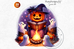 Midnight Magic Halloween Pumpkins PNG, Spooky Jack O Lantern Product Image 8