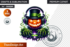 Midnight Magic Halloween Pumpkin PNG, Spooky Jack O Lantern Product Image 1