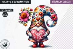 Gnome clipart, Mother's day Clipart, Gnome sublimation PNG Product Image 1