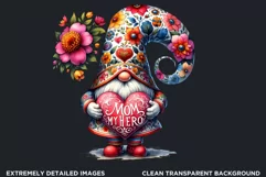 Gnome clipart, Mother's day Clipart, Gnome sublimation PNG Product Image 2