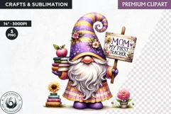 Gnome clipart, Mother's day Clipart, Gnome sublimation PNG Product Image 1