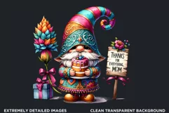 Gnome clipart, Mother's day Clipart, Gnome sublimation PNG Product Image 2