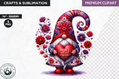 Gnome clipart, Mother's day Clipart, Gnome sublimation PNG Product Image 1