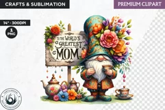Gnome clipart, Mother's day Clipart, Gnome sublimation PNG Product Image 1