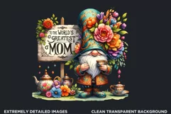 Gnome clipart, Mother's day Clipart, Gnome sublimation PNG Product Image 2