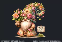 Gnome clipart, Mother's day Clipart, Gnome sublimation PNG Product Image 2