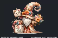 Gnome clipart, Mother's day Clipart, Gnome sublimation PNG Product Image 2