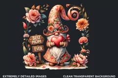 Gnome clipart, Mother's day Clipart, Gnome sublimation PNG Product Image 2