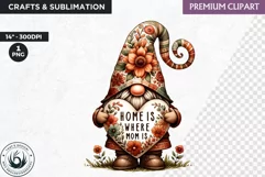 Gnome clipart, Mother's day Clipart, Gnome sublimation PNG Product Image 1