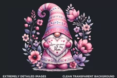 Gnome clipart, Mother's day Clipart, Gnome sublimation PNG Product Image 2