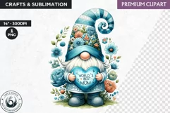 Gnome clipart, Mother's day Clipart, Gnome sublimation PNG Product Image 1