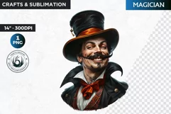Movember Man clipart, Mustache clipart, Magician PNG Product Image 1