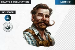 Movember Man clipart, Mustache clipart, Farmer PNG Product Image 1