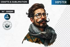 Movember Man clipart, Mustache clipart, hipster PNG Product Image 1