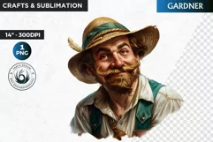 Movember Man clipart, Mustache clipart, Gardener PNG Product Image 1