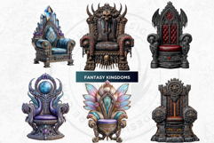 Mythic Thrones Clipart PNG Set, Fantasy RPG Game Assets Product Image 5