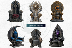 Mythic Thrones Clipart PNG Set, Fantasy RPG Game Assets Product Image 6