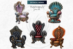 Mythic Thrones Clipart PNG Set, Fantasy RPG Game Assets Product Image 7