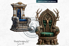 Mythic Thrones Clipart PNG Set, Fantasy RPG Game Assets Product Image 9
