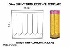 Pencil Tumbler SVG Template 30oz Skinny Cut File DXF Product Image 1