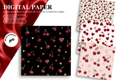 Cherry Background Fresh Fruit Heart Wallpaper Gift Wrap_30 Product Image 1