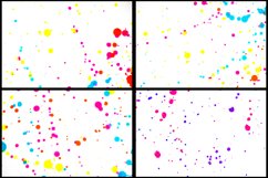 30 Paint Ink Splatter Colorful Splash on White Background Collection by Squeeb Creative