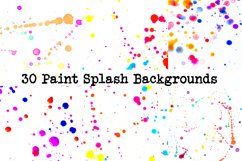 30 Paint Ink Splatter Colorful Splash on White Background Collection by Squeeb Creative