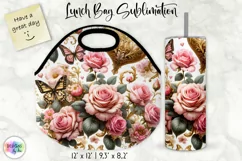 Vintage Floral Lunch Bag Design | Baroque Flowers Lunch Bag Product Image 1