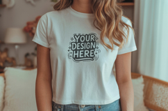 Women Bedroom T-Shirt Mockup PSD JPG Product Image 1